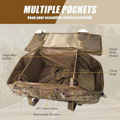 65L Large Travel Duffle Bag Military Tactical Backpack, Army Assault Pack 3 Day Bug Out Rucksack