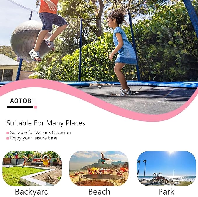 AOTOB 8FT 10FT 12FT 14 FT 15FT Trampoline with Safety Enclosure Net，Outdoor Trampoline with