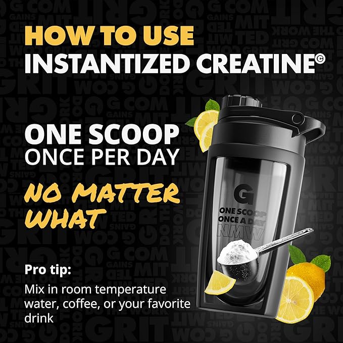 Gains in Bulk Instantized Creatine Monohydrate for Women and Men, Soluble Pre Workout Powder