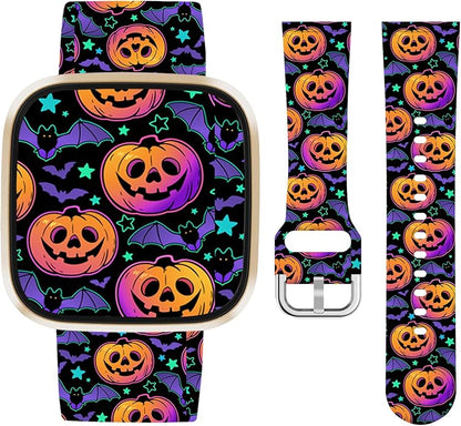 Watbro Halloween Holiday Band Compatible with Fitbit Versa 3 / Sense/Fitbit Versa 4 / Sense 2 Bands