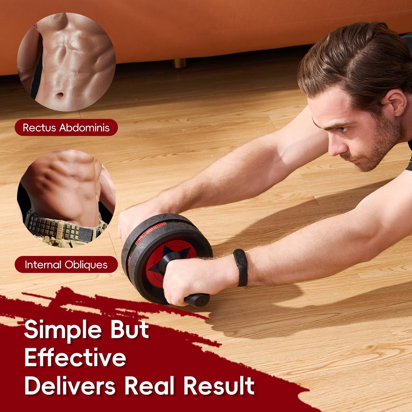 Ab Roller Wheel for Abs Workout - Abdominal Exercise Equipment with 2 Knee Pads for Home Gym, Core