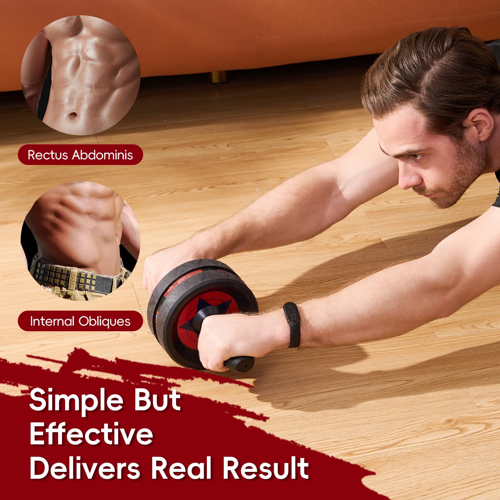 Ab Roller Wheel for Abs Workout - Abdominal Exercise Equipment with 2 Knee Pads for Home Gym, Core