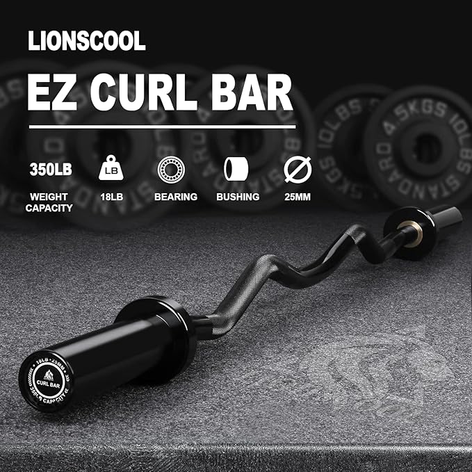 LIONSCOOL Premium 4ft/4.9ft/6ft Barbell for Strength Training and Olympic Weightlifting, 2 Inch Bar