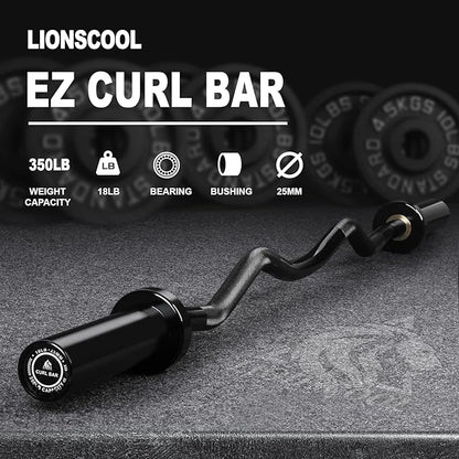 LIONSCOOL Premium 4ft/4.9ft/6ft Barbell for Strength Training and Olympic Weightlifting, 2 Inch Bar