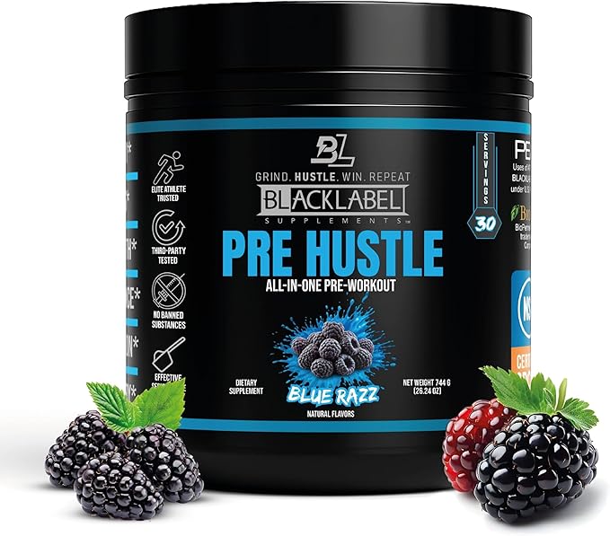 BLACKLABEL Supplements PRE Hustle V3 Pre-Workout Powder ??NSF Certified for Sport ??Energy