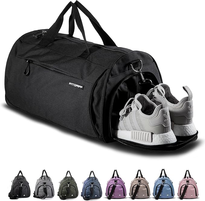 Fitgriff® Gym Bag for Men & Women with Shoe & Wet Compartment - Duffle Bag for Travel, Sports