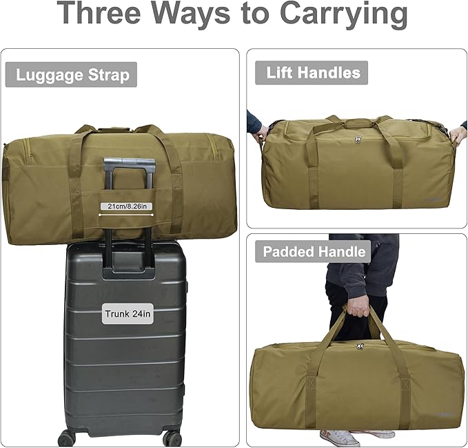Large Duffle Bag 100L, Travel Duffel Bag for Men, Water & Tear Resistant Travel Bag, Extra Large