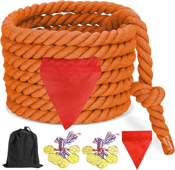 CWLAKON Tug of War Rope 40ft for Kids Adult, Outdoor Field Day Family Reunion Birthday Party Games