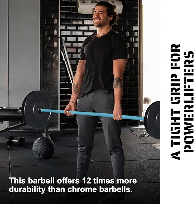 Tribe WOD Olympus Barbell Bar & Weight Bar - Durable, Bend-proof for Men and Women, Multipurpose