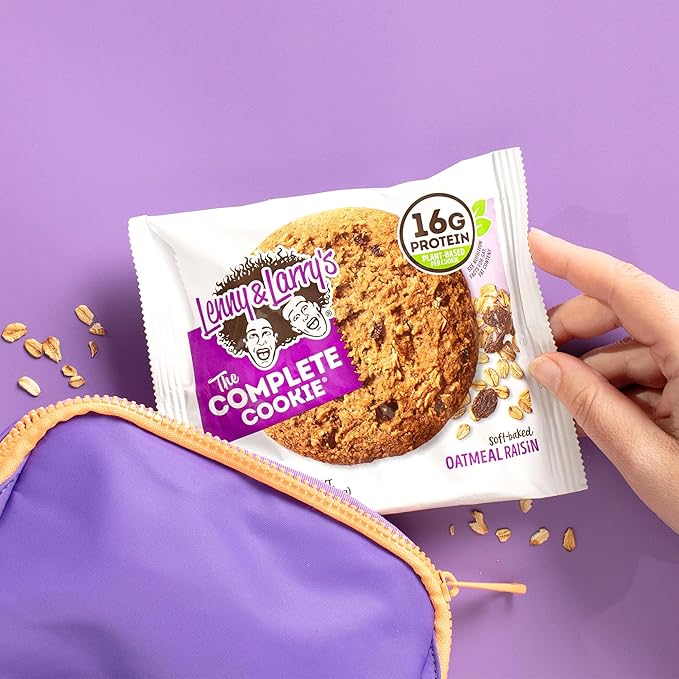 Lenny & Larry's The Complete Cookie, Oatmeal Raisin, 16g Plant Protein, Vegan, Non-GMO, 4 Ounce