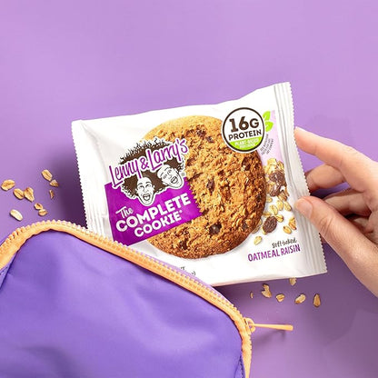 Lenny & Larry's The Complete Cookie, Oatmeal Raisin, 16g Plant Protein, Vegan, Non-GMO, 4 Ounce