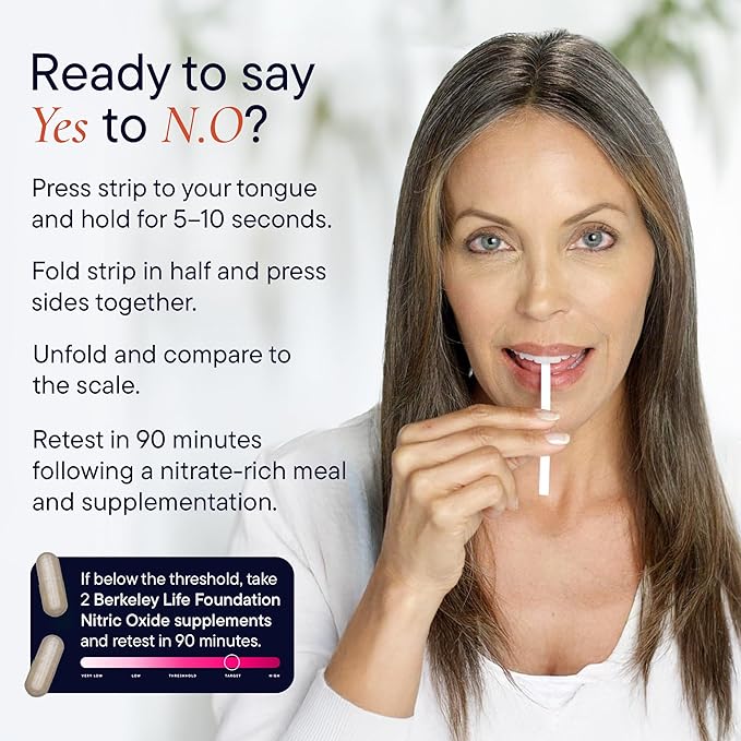 Berkeley Life Nitric Oxide Booster & Test Strips Starter Kit - 60 Capsules & 50 Test Strips