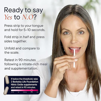 Berkeley Life Nitric Oxide Booster & Test Strips Starter Kit - 60 Capsules & 50 Test Strips
