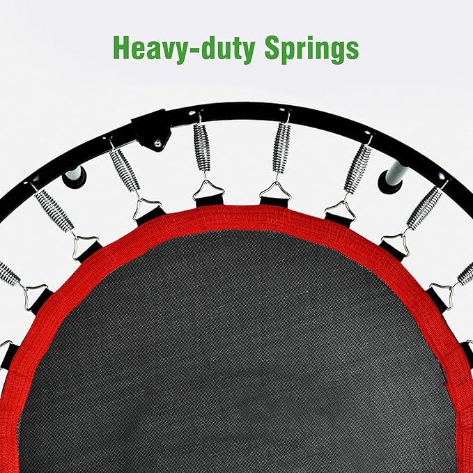 450 LBS Foldable Mini Trampoline for Adults & Kids 40" Rebounder Trampoline with Adjustable Foam