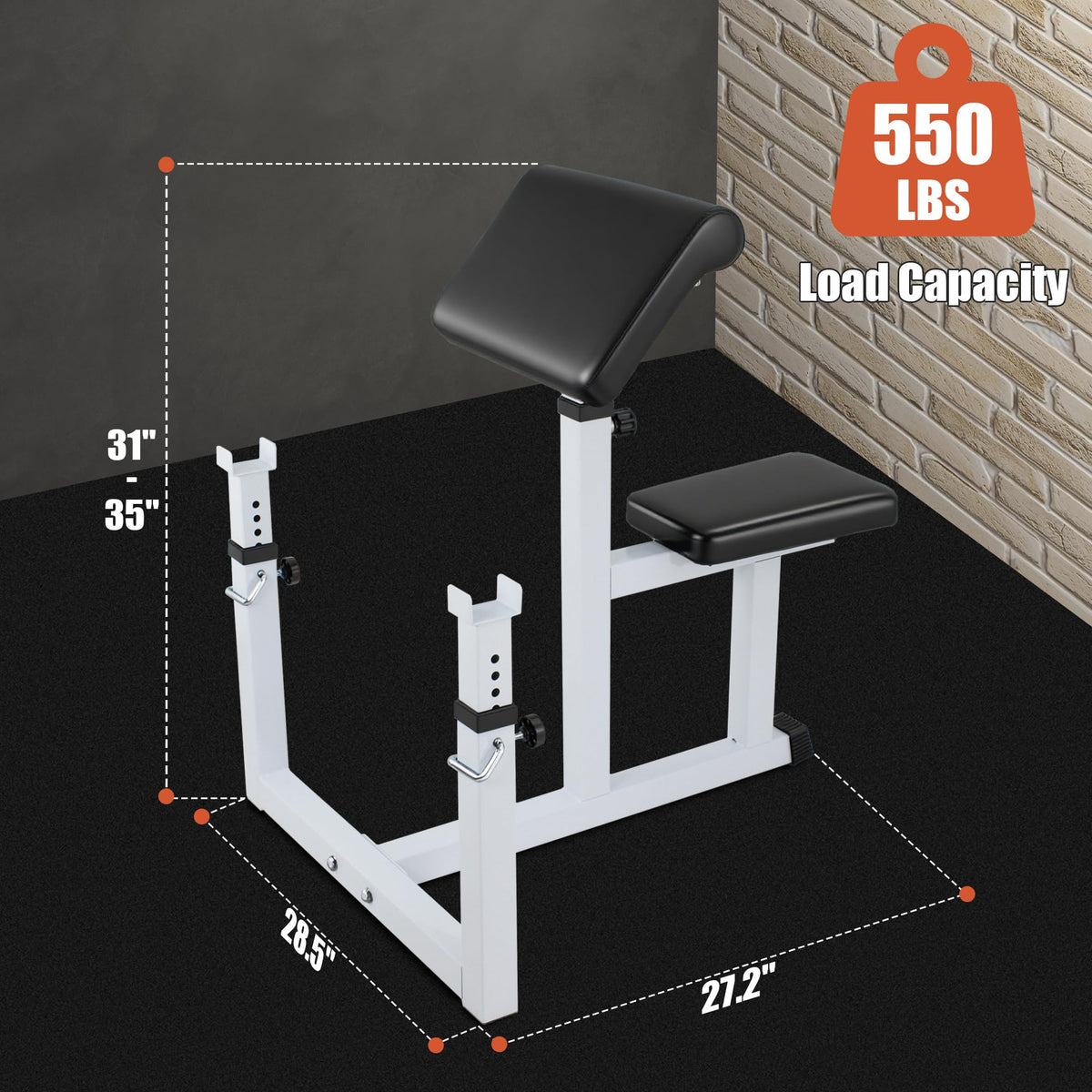BBBuy Adjustable Arm Preacher Curl Bench Bicep Strengh Bench Seated Strenghthen Training Isolated