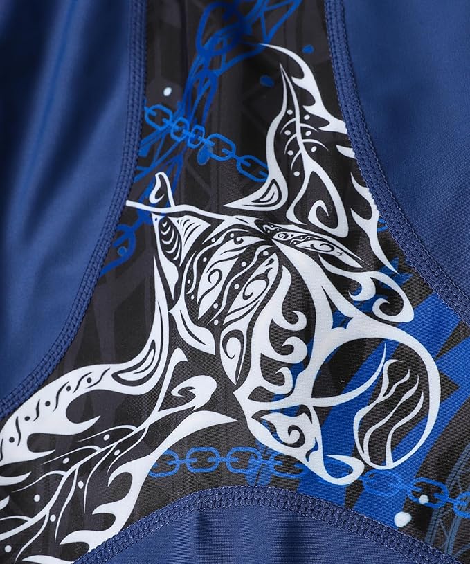 HUGE SPORTS Men's Rash Guard Swim Shorts Compression Swimming Jammer Cool Dry Active Swimsuit
