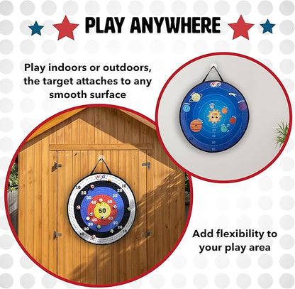 NSG Target Toss Large Dart Board for Kids 30in Giant Kids Dart Board Double Sided Game Set for