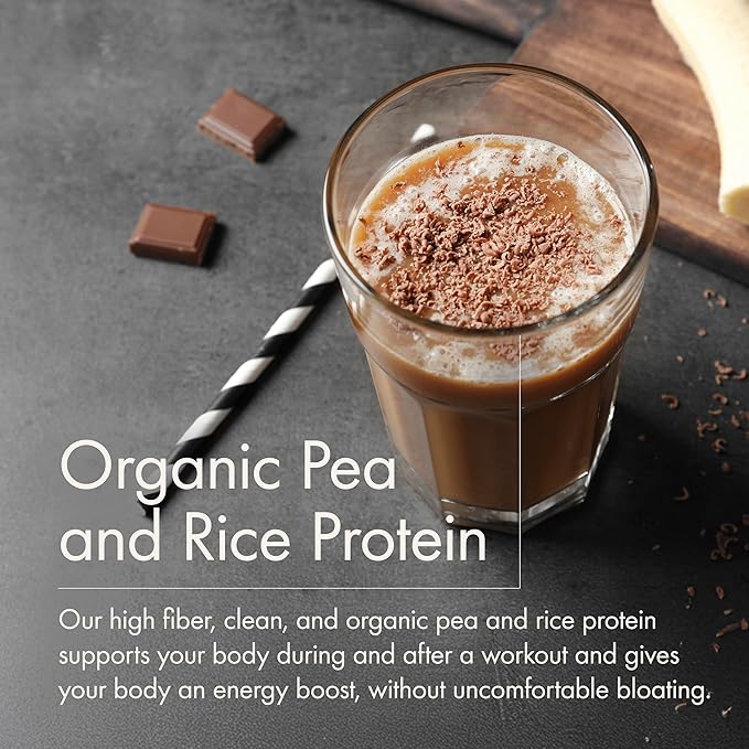 WelleCo, Nourishing Protein, Premium Organic Sprouted Brown Rice & Pea Protein, Chocolate Flavour