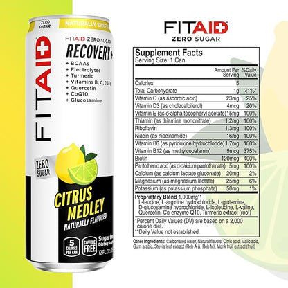 FITAID ZERO Sugar, Keto-Friendly, Number 1 Post-Workout Recovery Drink, Contains Zero Sugar, BCAAs