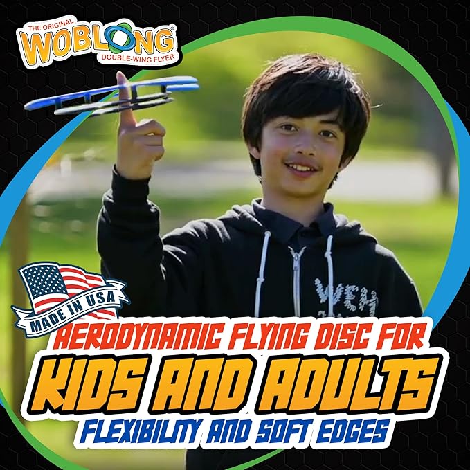 Double Wing Flyer – Aerodynamic Flying Disc for Families & Adults Playing Catch, Sports Toys for