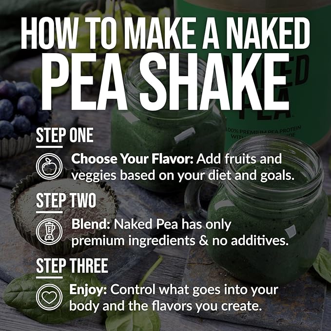 Naked Pea - Chocolate Peanut Butter Protein from US & Canadian Farms, Organic Cocoa, Organic