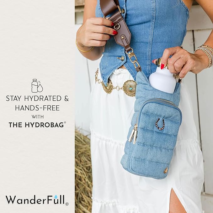 WanderFull® Original HydroBag® Collection, Water Bottle Holder w/Strap & Phone Pocket, Hands-Free