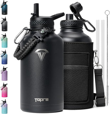 64oz Insulated Water Bottle,Half Gallon Water Flask Stainless Steel Vacuum, Cold for 48