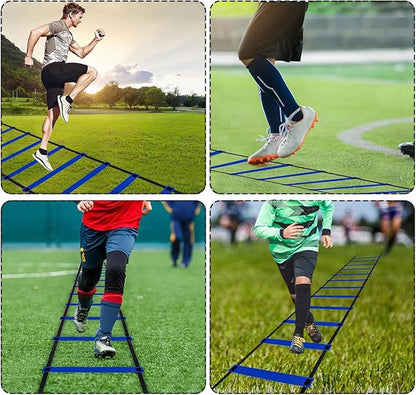 Professional Agility Ladder Speed Training Equipment Set-20ft Agility Ladder,12 Soccer Cones, 4