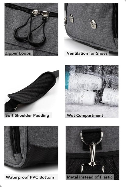 Fitgriff® Gym Bag for Men & Women with Shoe & Wet Compartment - Duffle Bag for Travel, Sports