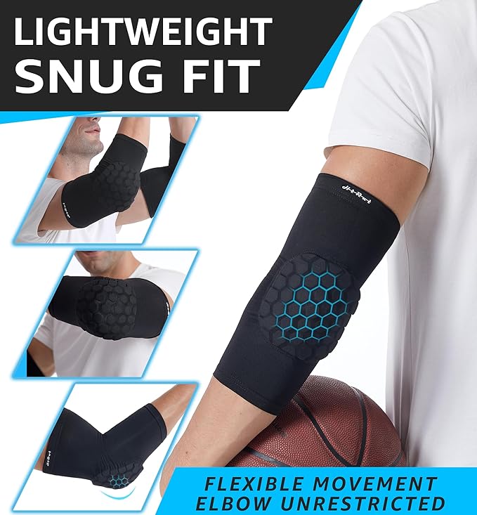 HiRui Elbow Pads for Teenagers Men and Women - Basketball Baseball Elbow Brace for Collision