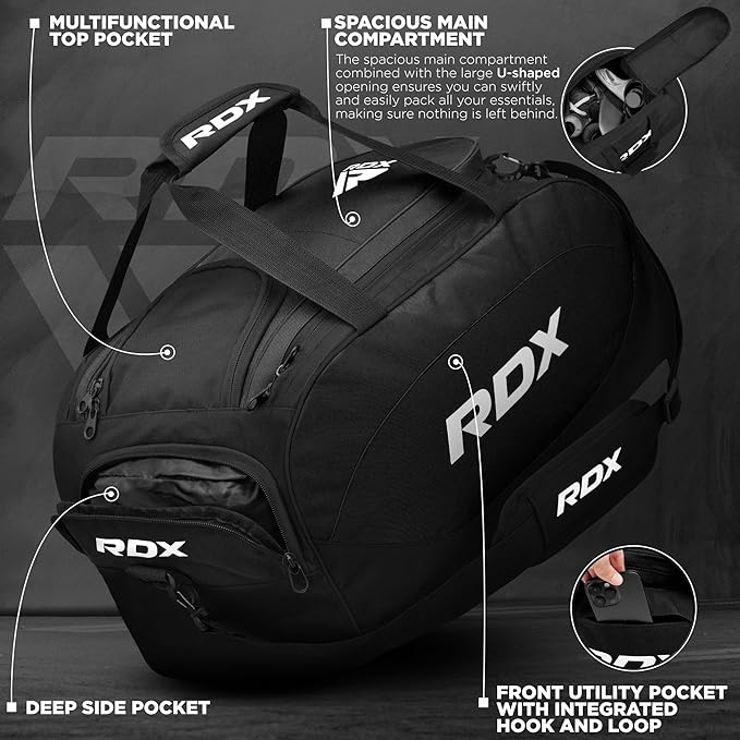 RDX 50L Gym Bag with Ventilated Shoes Compartment, All In One Backpack Duffle Holdall, Fitness