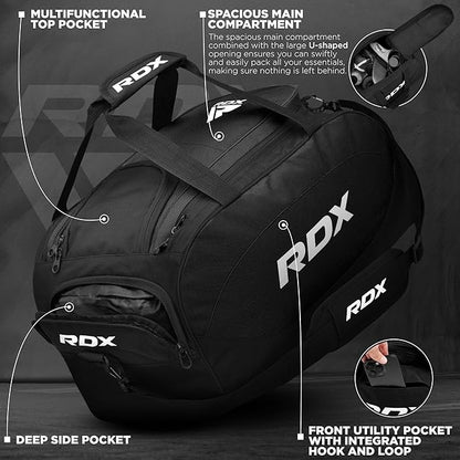 RDX 50L Gym Bag with Ventilated Shoes Compartment, All In One Backpack Duffle Holdall, Fitness
