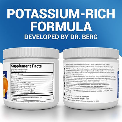 Dr. Berg Zero Sugar Hydration Keto Electrolyte Powder - Enhanced w/ 1000 mg of Potassium & Real