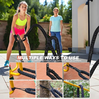 Battle Ropes for Home Gym, Exercise Rope 1.26/1.5inch, 30 40FT Heavy Battle Rope Weighted Battle