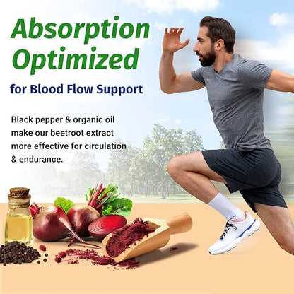 1 Body Beet Vital, Organic Beetroot Supplements for Circulation, Energy, & Stamina, Nitric Oxide