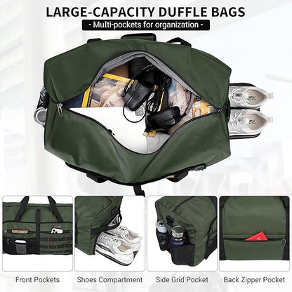 WITZMAN Foldable Duffle Bag for Travel 65L Lightweight Packable Duffel Bag with Shoes Compartment