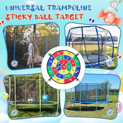 29" Dart Board Game Trampoline Accessories, Toss Game Dartboard with 20 Sticky Balls, Indoor &