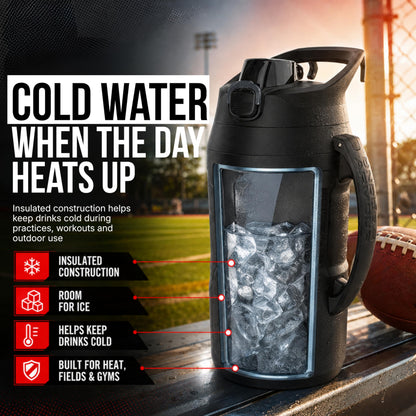 Under Armour Insulated Water Bottle with Handle & Fence Hook, Half Gallon Sports Water Jug