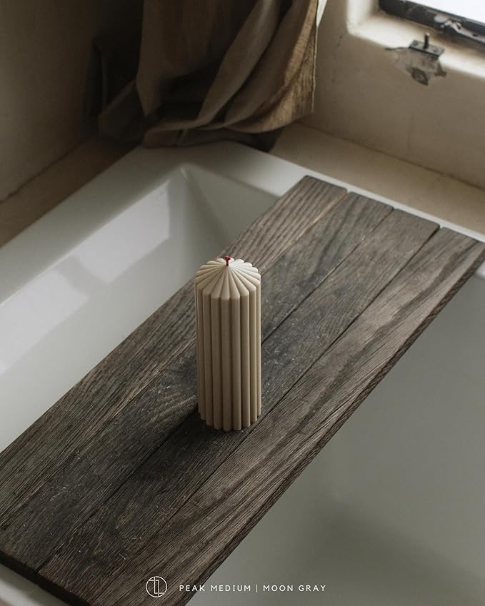 LAWA Ribbed Peak Pillar Candle - Large Beautiful Handmade Pillar Scented Soy Wax Candle Elegant