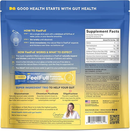 Daily Nouri FeelFull Prebiotic Fiber Drink Mix | Supports Natural Fullness, Appetite & Cravings