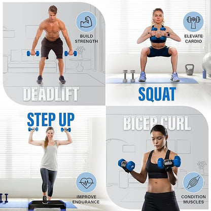 Yes4All Vinyl Hexagon Dumbbell - Dumbbells Set of 2 Hand Weights for Home Gym & Strength Training