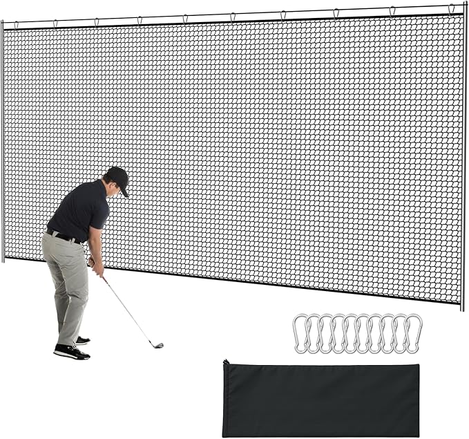 Golf Net, 10x20ft Golf Practice Net with Carry Bag, Double Finished Seam, Durable and Portable