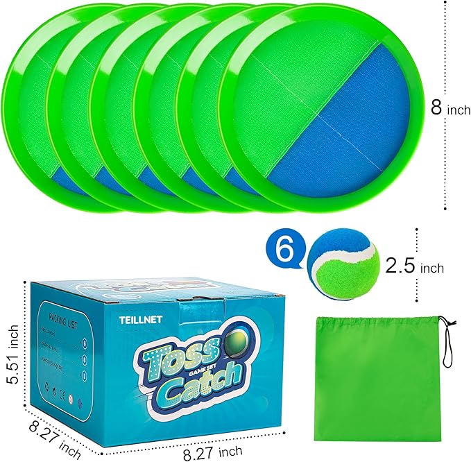 Toss and Catch Ball Set Upgraded - Kids Toys Outdoor Games for Whole Family - Water-Resistant Great