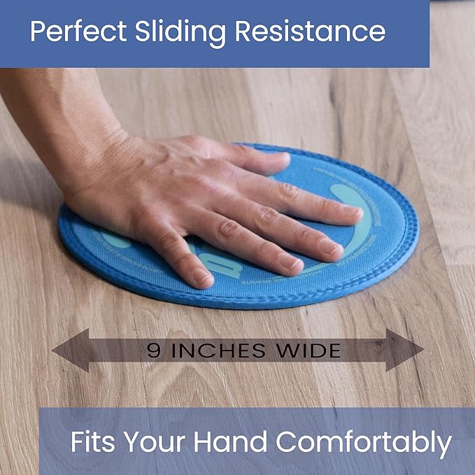 Gliding Discs for Working Out - Exercise Sliders for Carpet & Hardwood Floors 1 Pair, Authentic