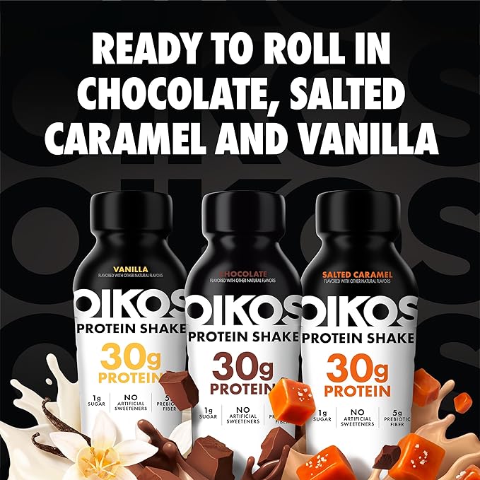 Oikos Protein Shake, Exclusive Variety Pack, 30g High Protein Drinks, Shelf Stable, Ready to Drink