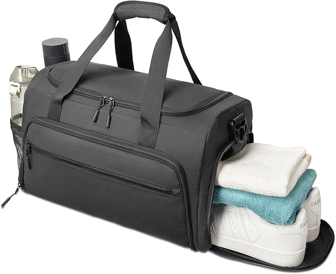 Gym Bag for Men Women, Small Fitness Workout Sports Bag with Wet Pocket & Shoes Compartment, Water