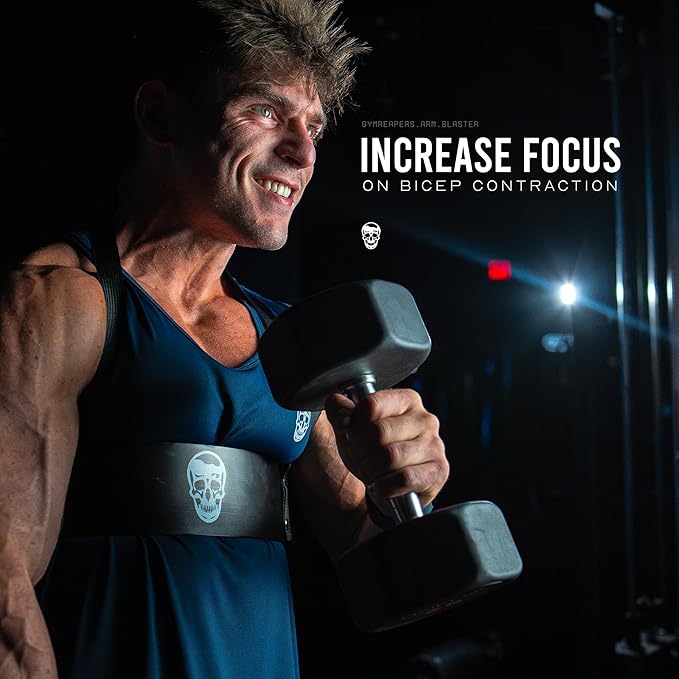 Gymreapers Bicep Arm Blaster - Bicep Curl Isolator w/Contoured, Padded Edges - Adjustable Bicep