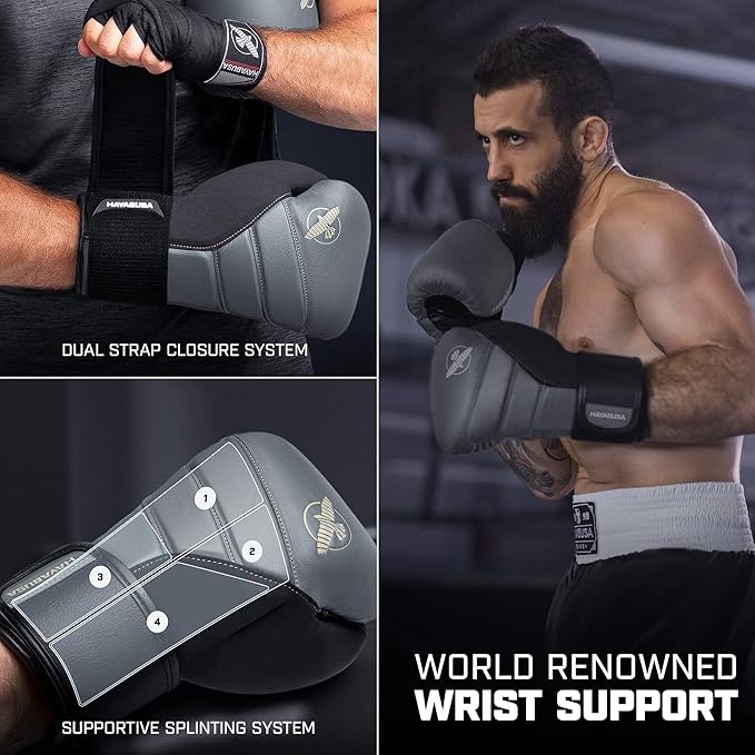 Hayabusa T3 Boxing Gloves for Men and Women Wrist and Knuckle Protection, Dual-X Hook and Loop