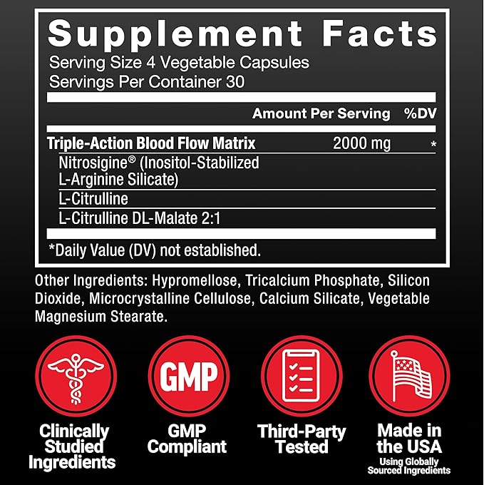 FORCE FACTOR Nitric Oxide Booster, Fast-Acting Formula with L-Arginine, Boosts Nitric Oxide Levels