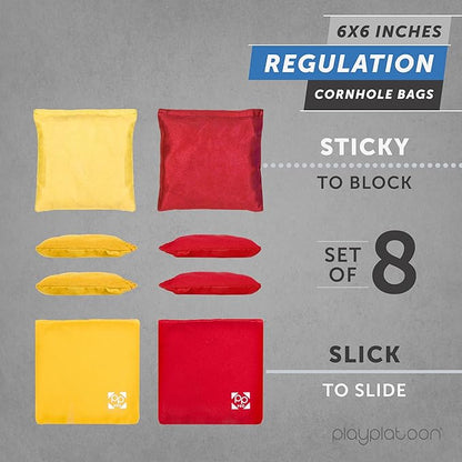 Professional Cornhole Bags - Set of 8 Regulation All Weather Double Sided - Sticky Side/Slick Side